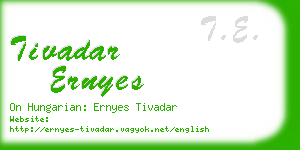 tivadar ernyes business card